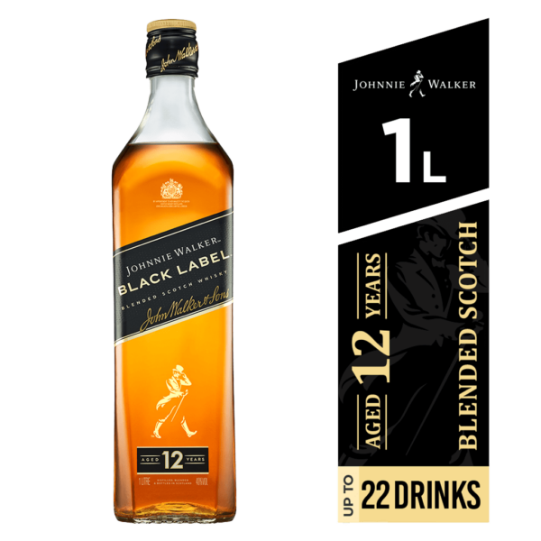 Johnnie Walker Black Label Scotch Whisky 1Lt