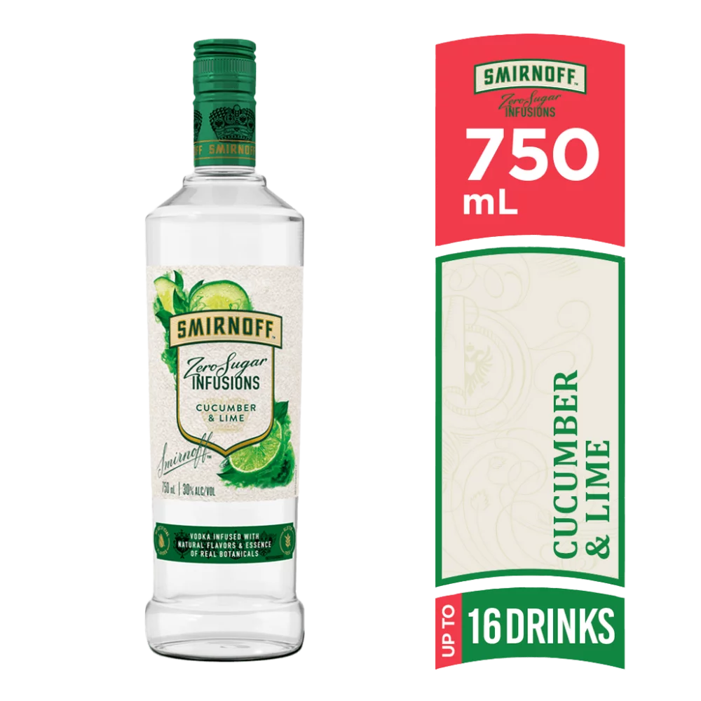 Smirnoff Smirnoff Infusions Cucumber & Lime Vodka Zero Sugar 750ml